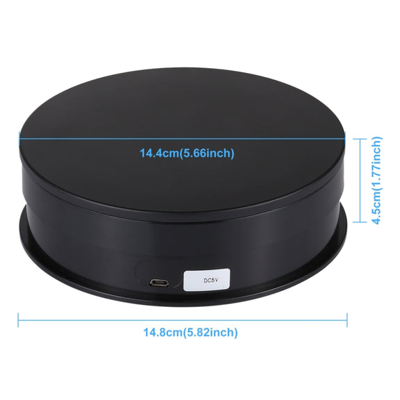 PULUZ 15cm USB Electric Rotating Turntable Display Stand Video Shooting Props Turntable for Photography, Load 1-5kg(Black)
