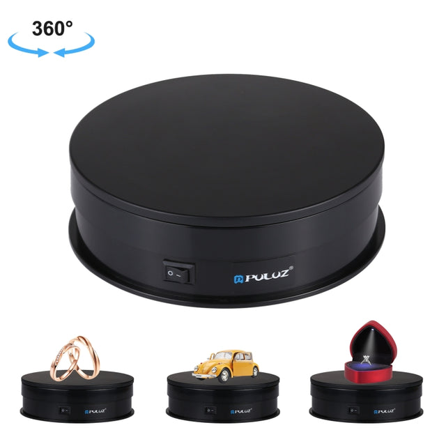 PULUZ 15cm USB Electric Rotating Turntable Display Stand Video Shooting Props Turntable for Photography, Load 1-5kg(Black)