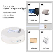 PULUZ 15cm USB Electric Rotating Turntable Display Stand Video Shooting Props Turntable for Photography, Load 1-5kg(White)