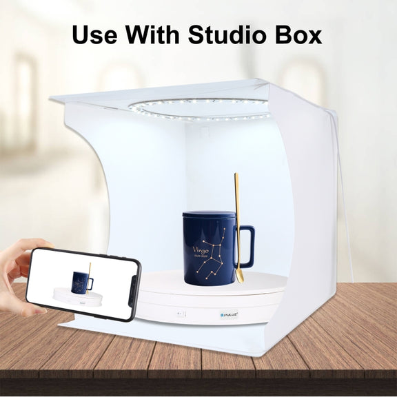 PULUZ 30cm USB Electric Rotating Turntable Display Stand Video Shooting Props Turntable for Photography, Load 10-20kg(White)