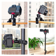PULUZ C Clamp Mount Light Stand Extension Central Shaft Rod Monopod Holder Kits with Ball-Head, Rod Length: 33-60cm(Black)