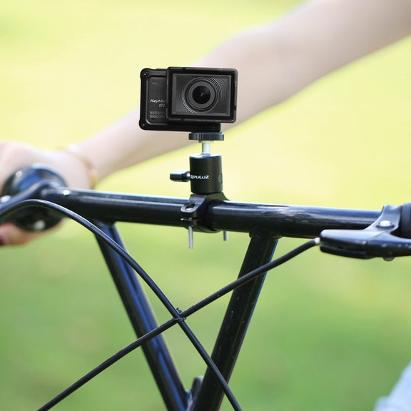PULUZ Bike Aluminum Handlebar Tripod Ball Head Adapter Mount for GoPro HERO10 Black / HERO9 Black / HERO8 Black /7 /6 /5 /5 Session /4 Session /4 /3+ /3 /2 /1, DJI Osmo Action, Xiaoyi and Other Action Cameras