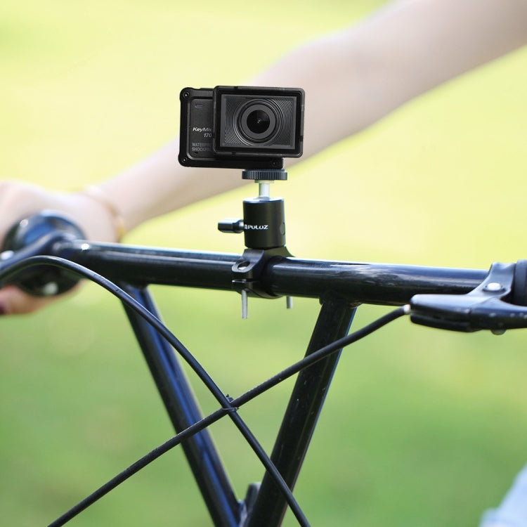 PULUZ Bike Aluminum Handlebar Tripod Ball Head Adapter Mount for GoPro HERO10 Black / HERO9 Black / HERO8 Black /7 /6 /5 /5 Session /4 Session /4 /3+ /3 /2 /1, DJI Osmo Action, Xiaoyi and Other Action Cameras