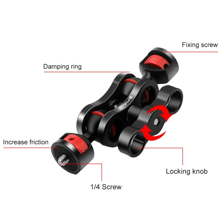 PULUZ Magic Arm Bracket Mount 1/4 inch Ball Head Magic Arm(Black) - Camera Gimbal by PULUZ | Online Shopping South Africa | PMC Jewellery | Buy Now Pay Later Mobicred