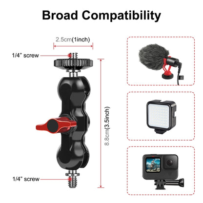 PULUZ Multi-function Magic Arm Ball Mount Clamp Crab Pliers Clip(Red) - Stand Bracket by PULUZ | Online Shopping South Africa | PMC Jewellery | Buy Now Pay Later Mobicred