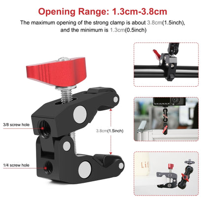 PULUZ Multi-function Magic Arm Ball Mount Clamp Crab Pliers Clip(Red) - Stand Bracket by PULUZ | Online Shopping South Africa | PMC Jewellery | Buy Now Pay Later Mobicred