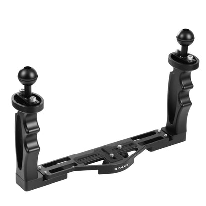 PULUZ Dual Handles Aluminium Alloy Tray Stabilizer for Underwater Camera Housings(Black) - free shipping - PMC Jewellery - Order now!