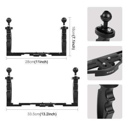 PULUZ Dual Handles Aluminium Alloy Tray Stabilizer for Underwater Camera Housings(Black) - free shipping - PMC Jewellery - Order now!