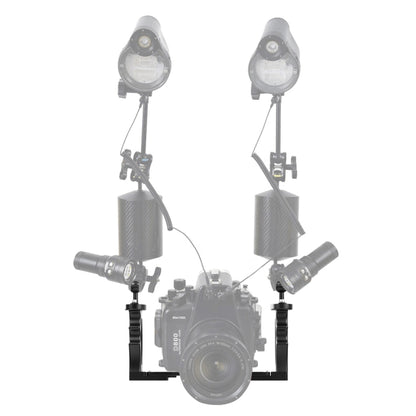 PULUZ Dual Handles Aluminium Alloy Tray Stabilizer for Underwater Camera Housings(Black) - free shipping - PMC Jewellery - Order now!