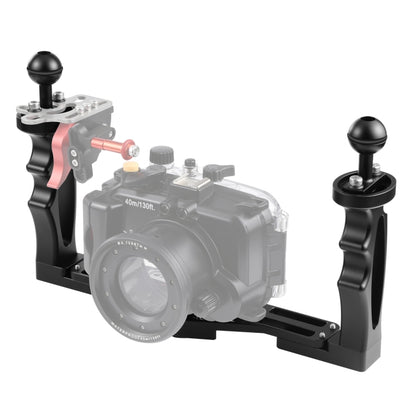 PULUZ Dual Handles Aluminium Alloy Tray Stabilizer for Underwater Camera Housings(Black) - free shipping - PMC Jewellery - Order now!