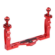 PULUZ Dual Handles Aluminium Alloy Tray Stabilizer for Underwater Camera Housings(Red)
