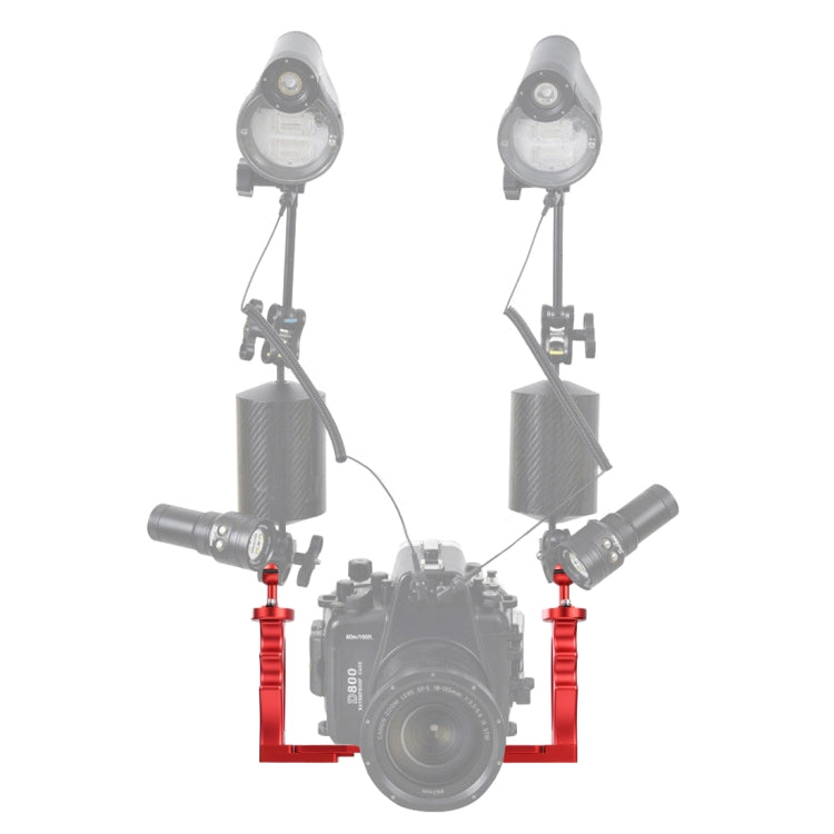 PULUZ Dual Handles Aluminium Alloy Tray Stabilizer for Underwater Camera Housings(Red) - free shipping - PMC TechLife - Order now!