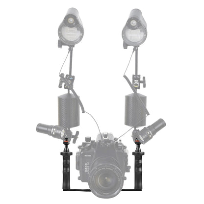 PULUZ Dual Handles Aluminium Alloy Tray Stabilizer for Underwater Camera Housings(Black) - Diving Accessories by PULUZ | Online Shopping South Africa | PMC Jewellery | Buy Now Pay Later Mobicred