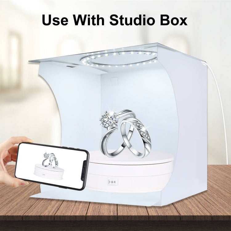 PULUZ 15cm Adjusting Speed Rotating Turntable Display Stand, Load: 3kg(White)