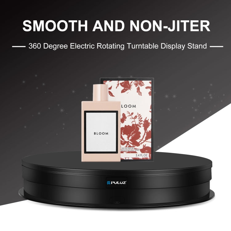 PULUZ 30cm Adjusting Speed Rotating Turntable Display Stand, Load 10-15kg, EU Plug (Black) - free shipping - PMC TechLife - Order now!