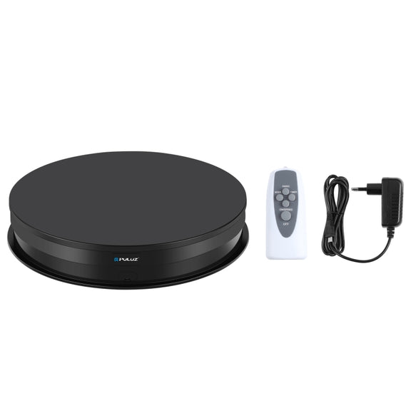 PULUZ 30cm Adjusting Speed Rotating Turntable Display Stand, Load 10-15kg, EU Plug (Black)