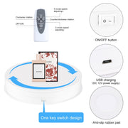 PULUZ 30cm Adjusting Speed Rotating Turntable Display Stand, Load 10-15kg, EU Plug(White)