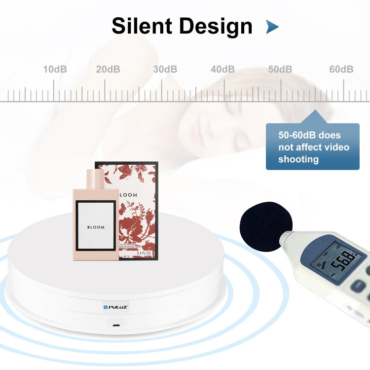 PULUZ 30cm Adjusting Speed Rotating Turntable Display Stand, Load 10-15kg, EU Plug(White) - free shipping - PMC TechLife - Order now!