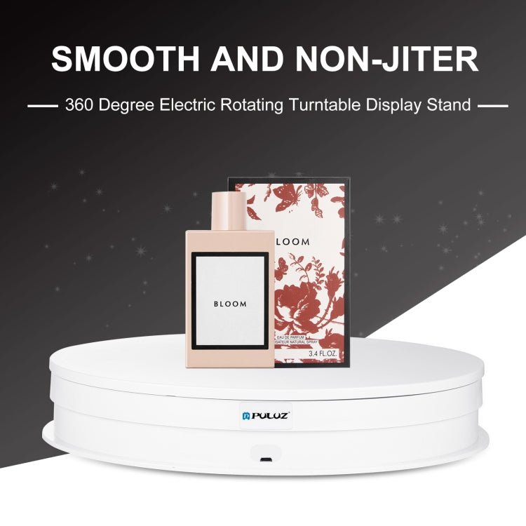 PULUZ 30cm Adjusting Speed Rotating Turntable Display Stand, Load 10-15kg, EU Plug(White) - free shipping - PMC TechLife - Order now!
