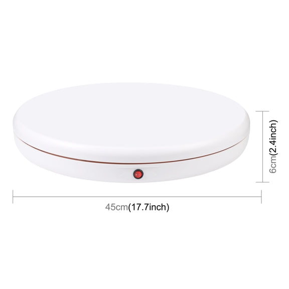 PULUZ 45cm Remote Control Adjusting Speed Rotating Turntable Display Stand, White, Load 100kg(UK Plug)