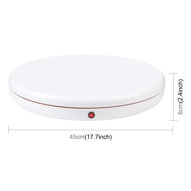 PULUZ 45cm Remote Control Adjusting Speed Rotating Turntable Display Stand, White, Load 100kg(UK Plug)