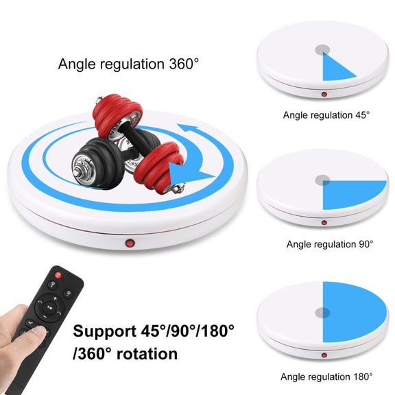 PULUZ 45cm Remote Control Adjusting Speed Rotating Turntable Display Stand, White, Load 100kg(UK Plug)