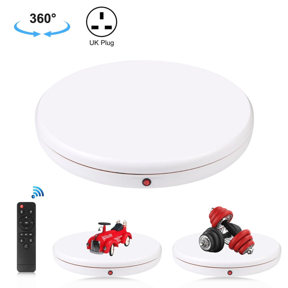 PULUZ 45cm Remote Control Adjusting Speed Rotating Turntable Display Stand, White, Load 100kg(UK Plug)