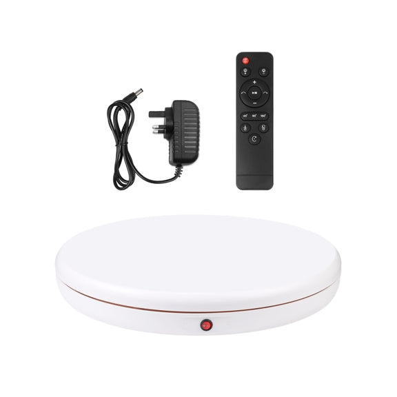PULUZ 45cm Remote Control Adjusting Speed Rotating Turntable Display Stand, White, Load 100kg(UK Plug)