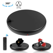PULUZ 45cm Remote Control Adjusting Speed Rotating Turntable Display Stand with Power Socket, Black, Load 100kg(UK Plug)