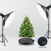 PULUZ 45cm Remote Control Adjusting Speed Rotating Turntable Display Stand with Power Socket, Black, Load 100kg(UK Plug)