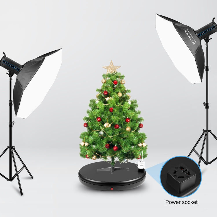 PULUZ 45cm Remote Control Adjusting Speed Rotating Turntable Display Stand with Power Socket, Black, Load 100kg(UK Plug)