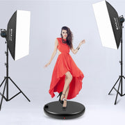 PULUZ 45cm Remote Control Adjusting Speed Rotating Turntable Display Stand with Power Socket, Black, Load 100kg(UK Plug)