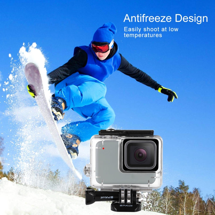 PULUZ 45m Underwater Water-resistant Housing Diving Case for GoPro HERO7 Silver / HERO7 White, with Buckle Basic Mount & Screw(Transparent)