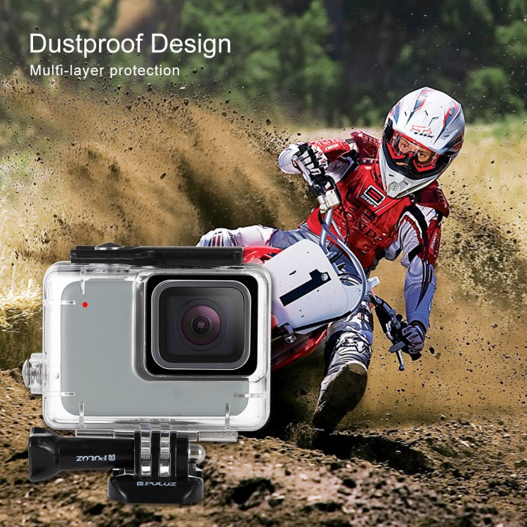 PULUZ 45m Underwater Water-resistant Housing Diving Case for GoPro HERO7 Silver / HERO7 White, with Buckle Basic Mount & Screw(Transparent)