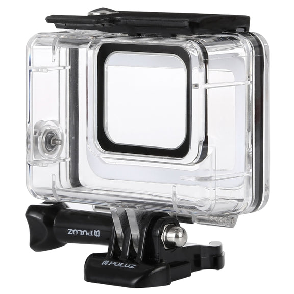 PULUZ 45m Underwater Water-resistant Housing Diving Case for GoPro HERO7 Silver / HERO7 White, with Buckle Basic Mount & Screw(Transparent)