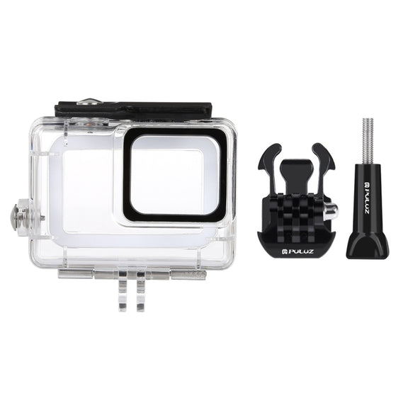 PULUZ 45m Underwater Water-resistant Housing Diving Case for GoPro HERO7 Silver / HERO7 White, with Buckle Basic Mount & Screw(Transparent)