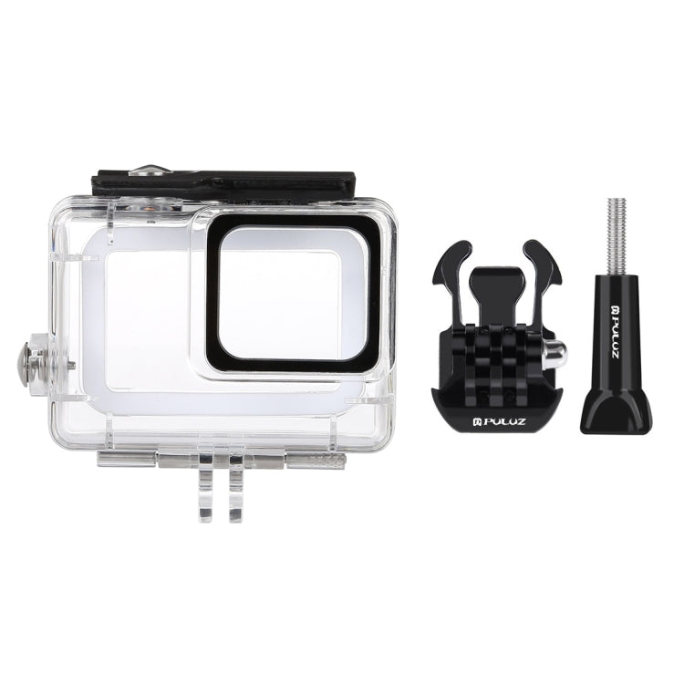 PULUZ 45m Underwater Water-resistant Housing Diving Case for GoPro HERO7 Silver / HERO7 White, with Buckle Basic Mount & Screw(Transparent)