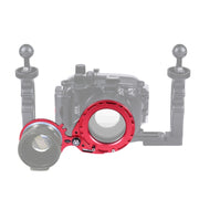 PULUZ Aluminum Alloy 67mm to 67mm Swing Wet-Lens Diopter Adapter Mount for DSLR Underwater Diving Housing(Red)