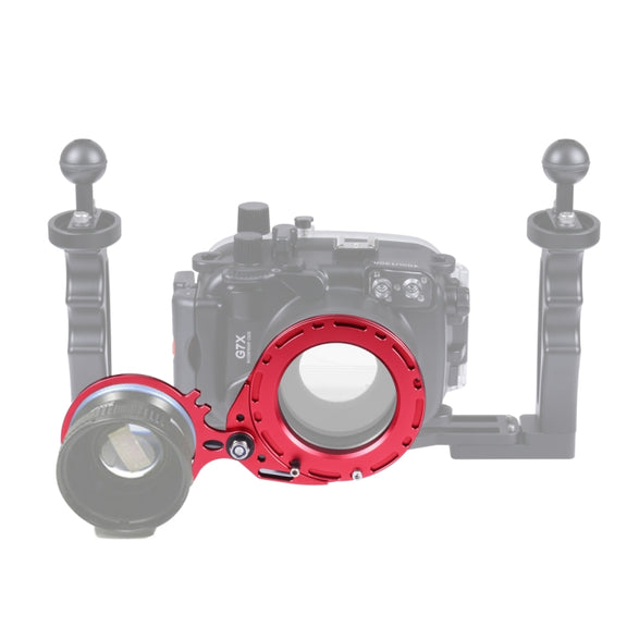 PULUZ Aluminum Alloy 67mm to 67mm Swing Wet-Lens Diopter Adapter Mount for DSLR Underwater Diving Housing(Red)