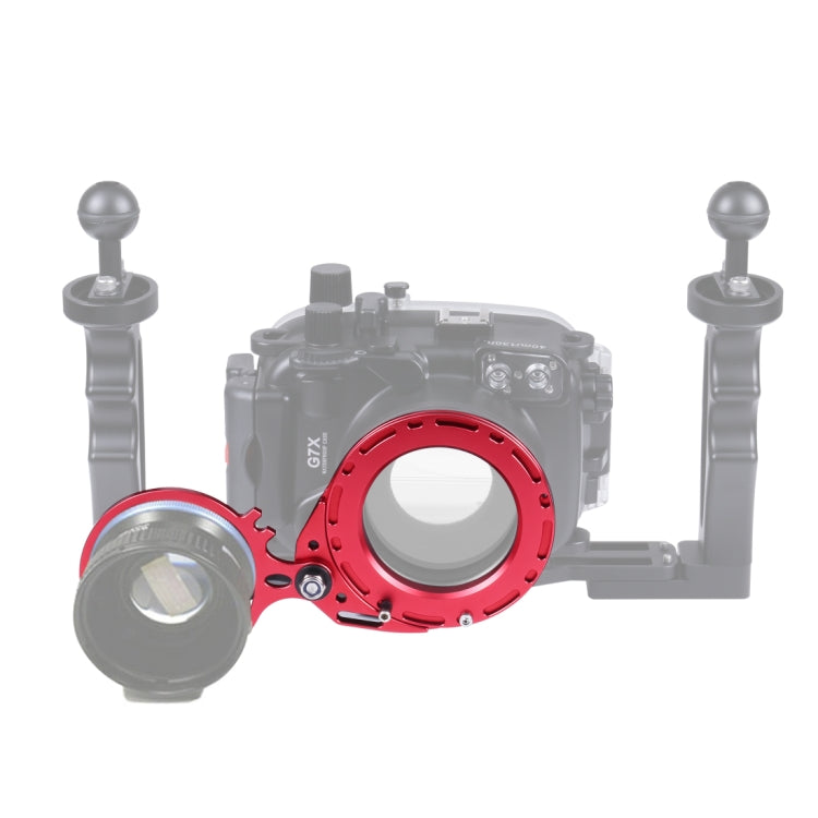 PULUZ Aluminum Alloy 67mm to 67mm Swing Wet-Lens Diopter Adapter Mount for DSLR Underwater Diving Housing(Red)