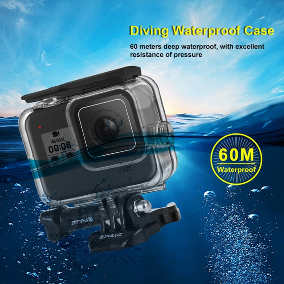 PULUZ 60m Underwater Depth Diving Case Water-resistant Camera Housing for GoPro HERO8 Black