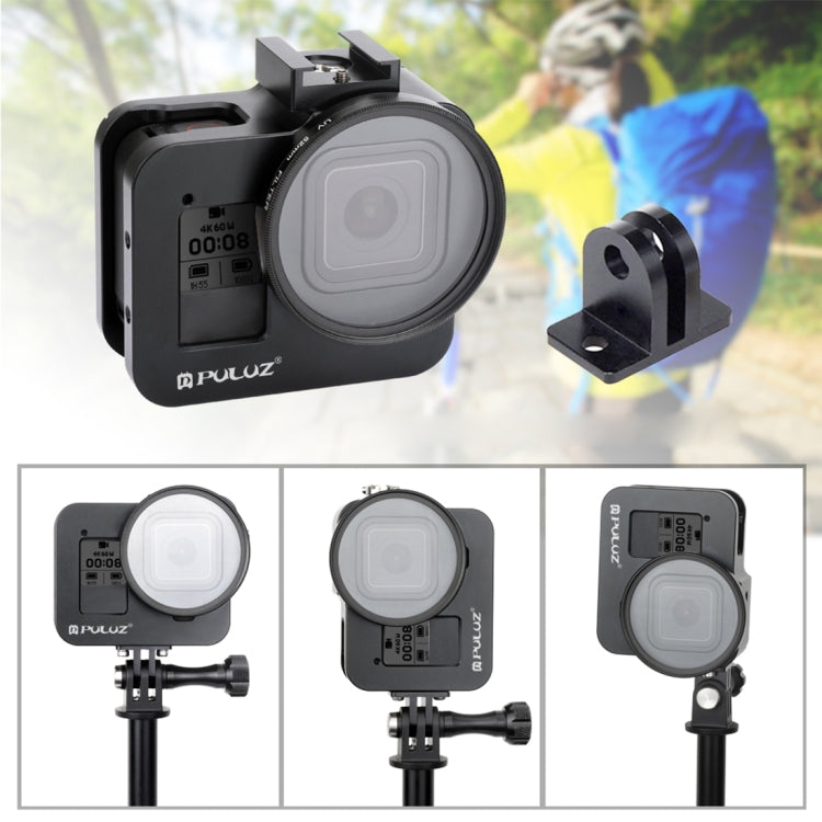 PULUZ Housing Shell CNC Aluminum Alloy Protective Cage with Insurance Frame & 52mm UV Lens for GoPro HERO8 Black(Black) - Metal Cases by PULUZ | Online Shopping South Africa | PMC TechLife | Buy Now Pay Later Mobicred