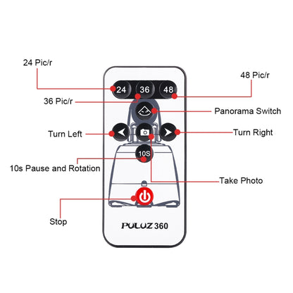 PULUZ Electronic 360 Degree Rotation Panoramic Head with Remote Controller for Smartphones, GoPro, DSLR Cameras(Red) - free shipping - PMC Jewellery - Order now!