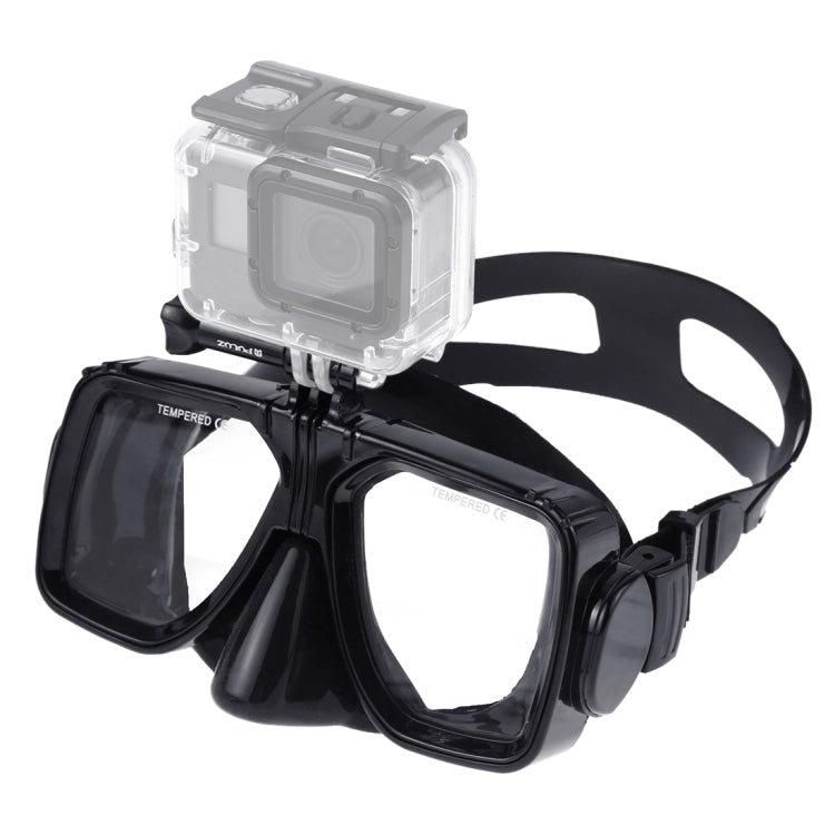 PULUZ Water Sports Diving Equipment Diving Mask Swimming Glasses for GoPro, Insta360, DJI and Other Action Cameras(Black)