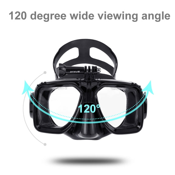 PULUZ Water Sports Diving Equipment Diving Mask Swimming Glasses for GoPro, Insta360, DJI and Other Action Cameras(Black)