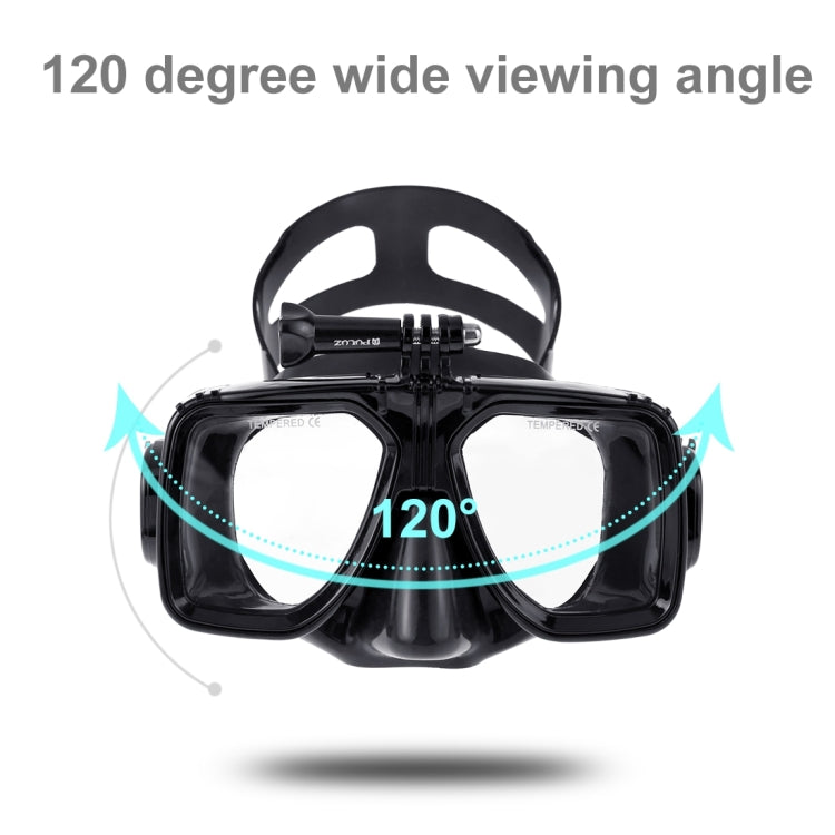 PULUZ Water Sports Diving Equipment Diving Mask Swimming Glasses for GoPro, Insta360, DJI and Other Action Cameras(Black)
