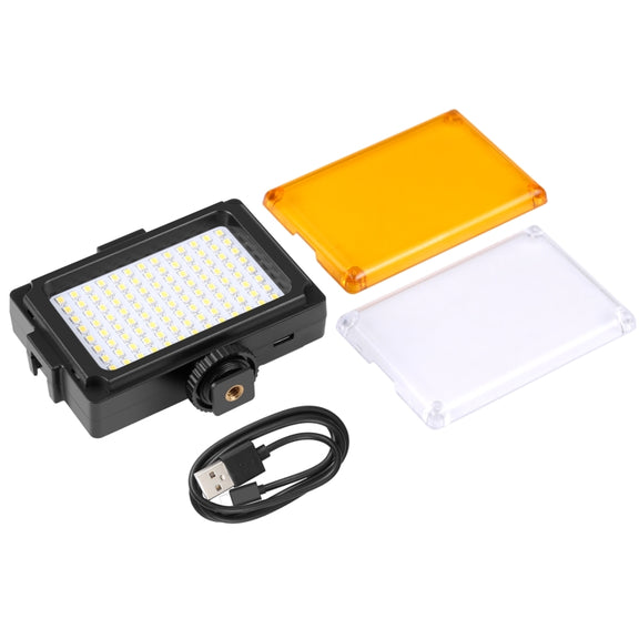 PULUZ Pocket 104 LED 1800LM Professional Vlogging Photography Video & Photo Studio Light with White and Orange Magnet Filters Light Panel for Canon, Nikon, DSLR Cameras