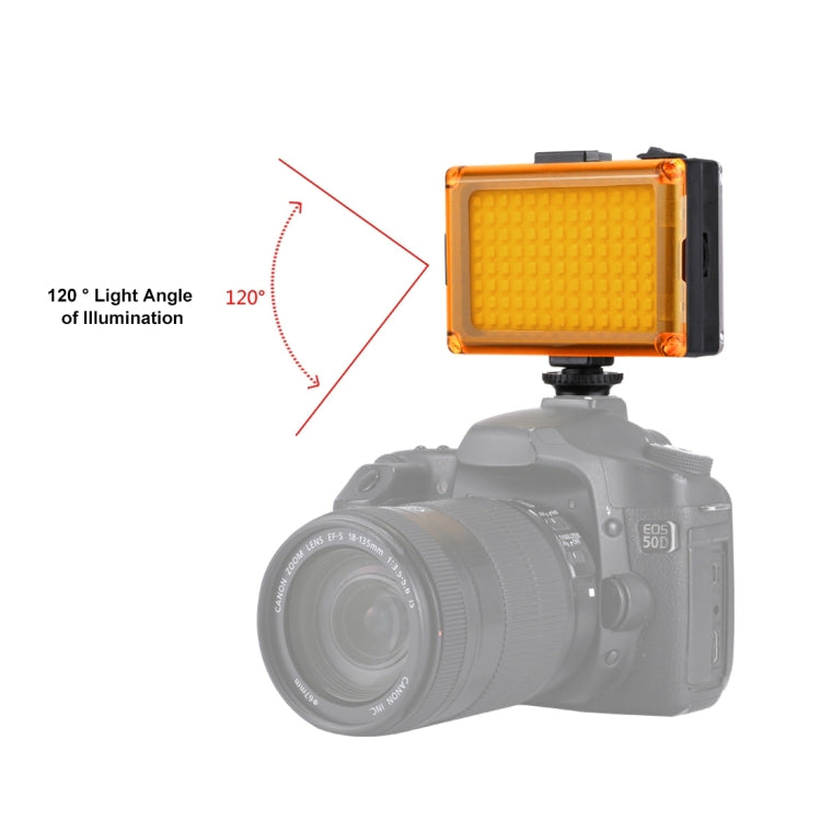 PULUZ Pocket 104 LED 1800LM Professional Vlogging Photography Video & Photo Studio Light with White and Orange Magnet Filters Light Panel for Canon, Nikon, DSLR Cameras