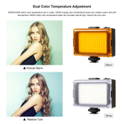 PULUZ Pocket 104 LED 1800LM Professional Vlogging Photography Video & Photo Studio Light with White and Orange Magnet Filters Light Panel for Canon, Nikon, DSLR Cameras