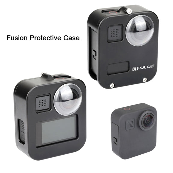 PULUZ Housing Shell CNC Aluminum Alloy Protective Cage for GoPro Max(Black)